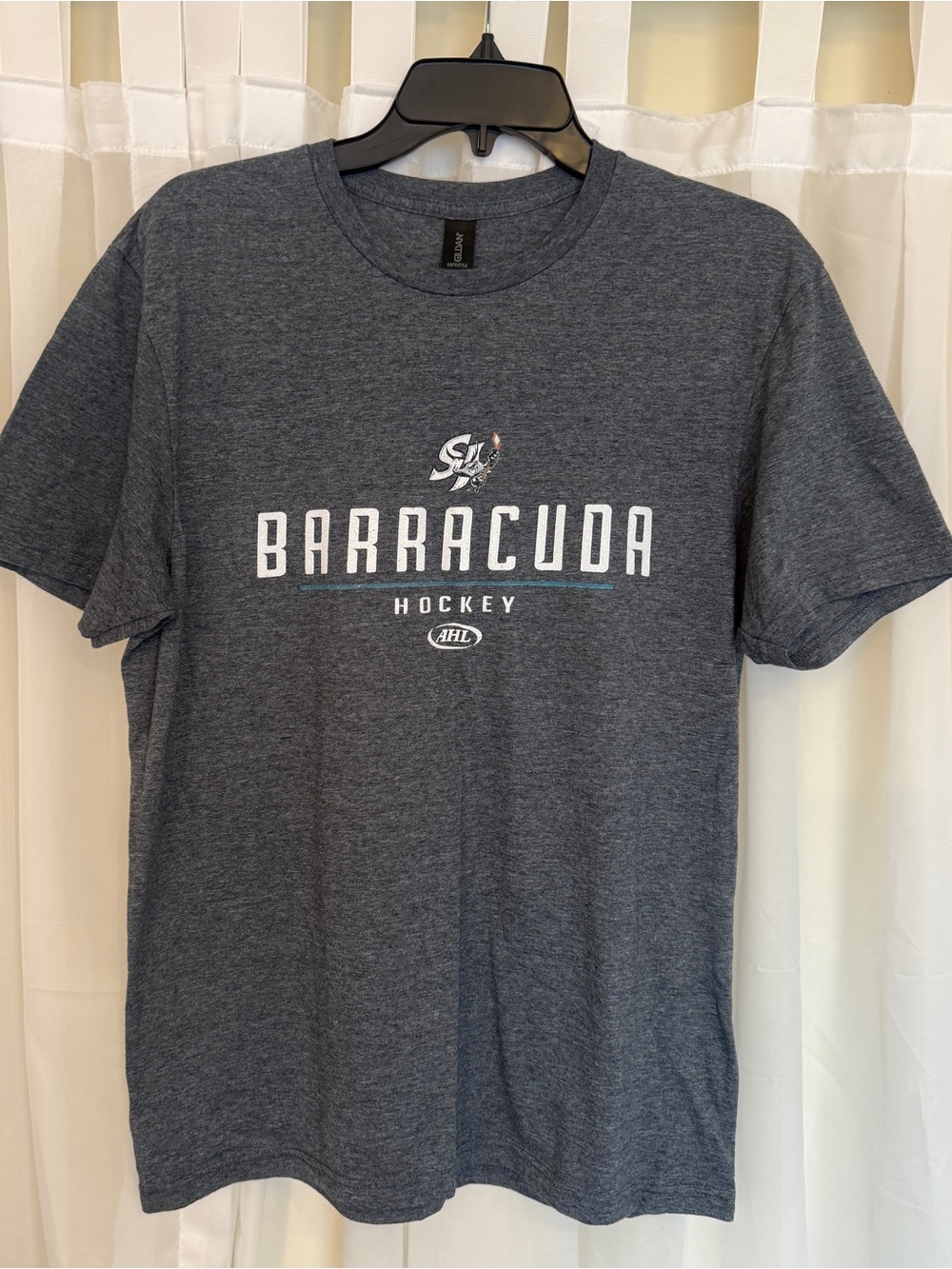 San Jose Barracuda Hockey AHL Graphic T-Shirt - Men's Medium M Gray LIKE NEW